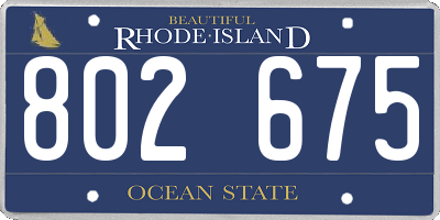RI license plate 802675