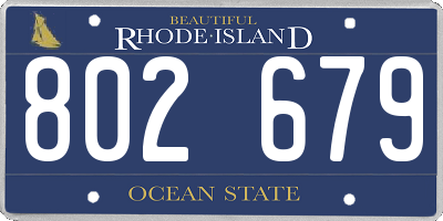 RI license plate 802679