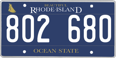 RI license plate 802680