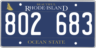RI license plate 802683