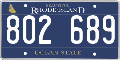 RI license plate 802689