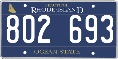 RI license plate 802693