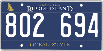 RI license plate 802694