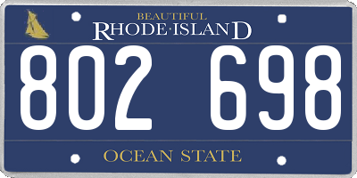 RI license plate 802698