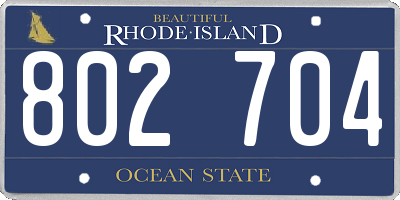 RI license plate 802704