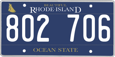 RI license plate 802706