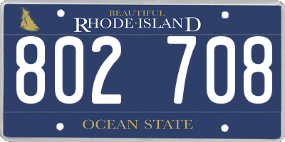 RI license plate 802708