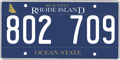RI license plate 802709