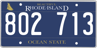 RI license plate 802713