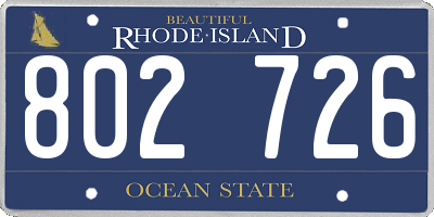 RI license plate 802726