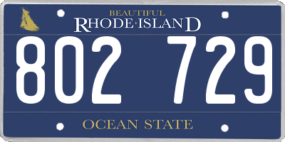 RI license plate 802729