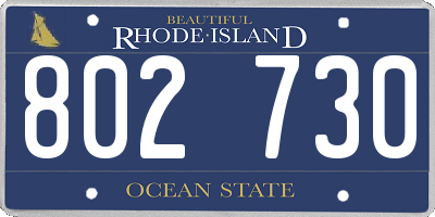 RI license plate 802730