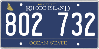 RI license plate 802732