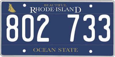 RI license plate 802733