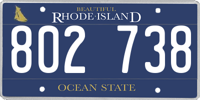 RI license plate 802738