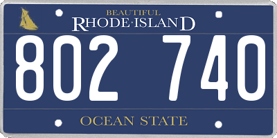 RI license plate 802740