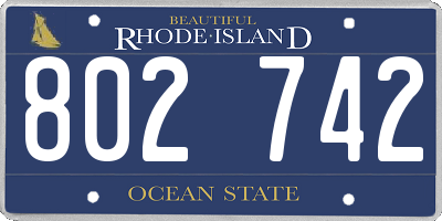 RI license plate 802742