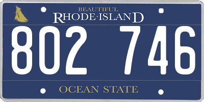 RI license plate 802746