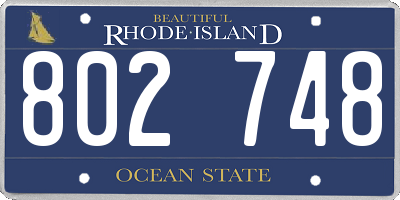 RI license plate 802748