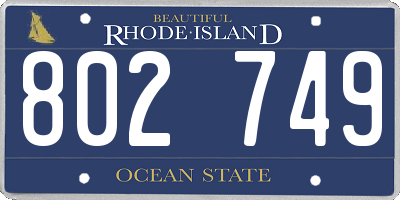 RI license plate 802749