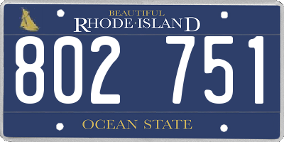 RI license plate 802751