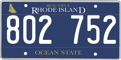 RI license plate 802752