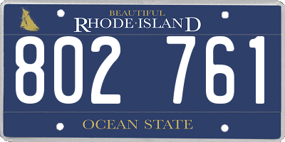 RI license plate 802761