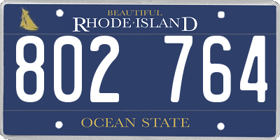 RI license plate 802764