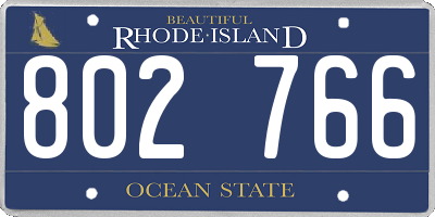 RI license plate 802766