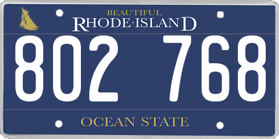 RI license plate 802768