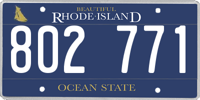 RI license plate 802771