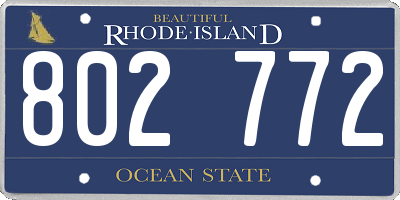 RI license plate 802772