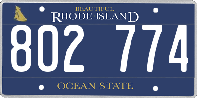 RI license plate 802774
