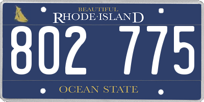 RI license plate 802775