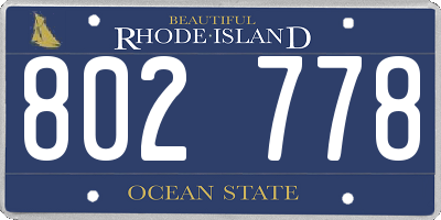 RI license plate 802778