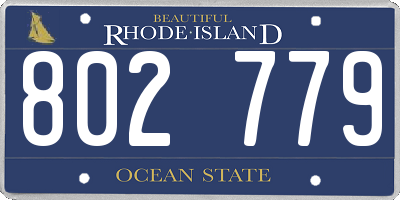 RI license plate 802779