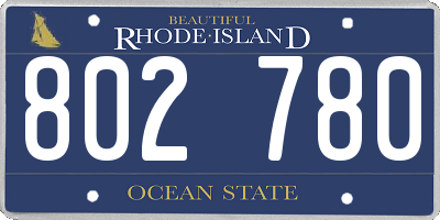 RI license plate 802780