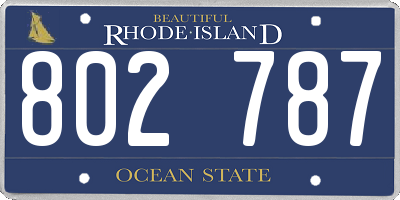RI license plate 802787