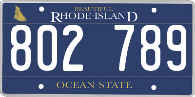 RI license plate 802789