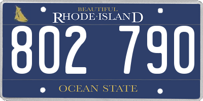 RI license plate 802790