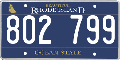 RI license plate 802799