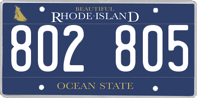 RI license plate 802805