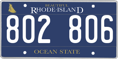 RI license plate 802806