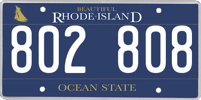 RI license plate 802808