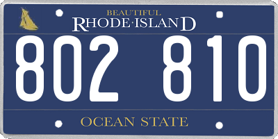 RI license plate 802810