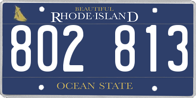 RI license plate 802813