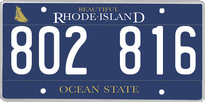 RI license plate 802816