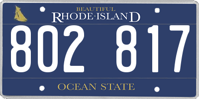 RI license plate 802817