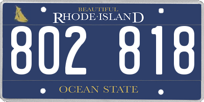 RI license plate 802818