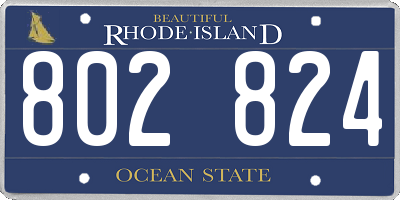 RI license plate 802824